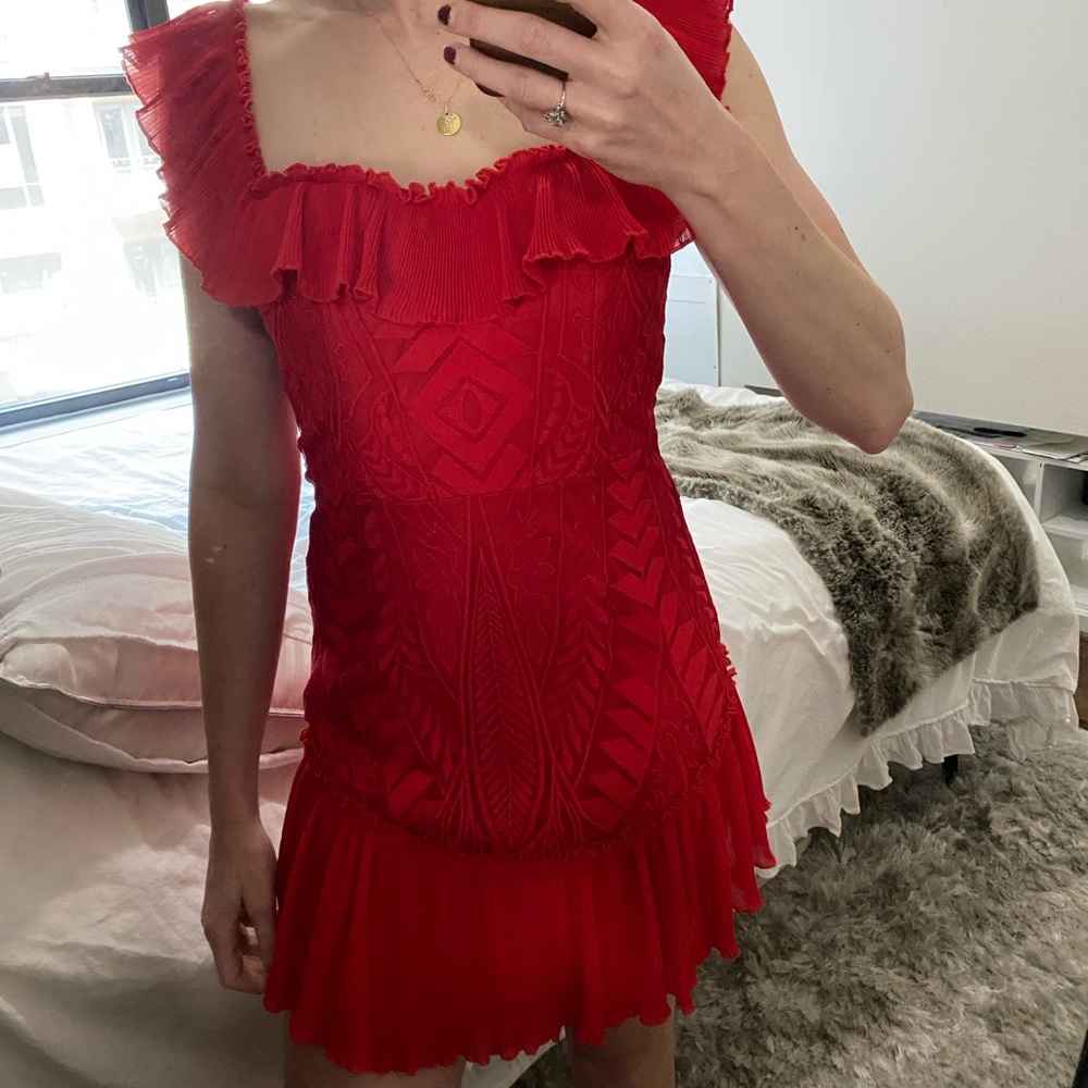 Angel Biba Red Sleeveless Mini Dress Size L new with tags